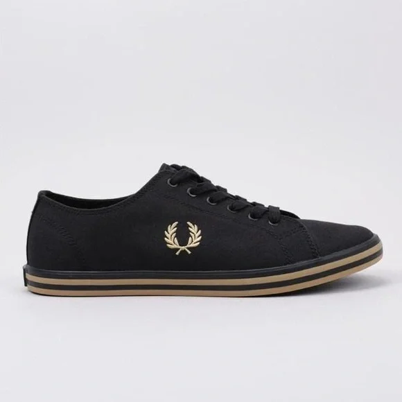 Fred Perry Black Embroidered Logo Lace-Up Rubber Sole Sneakers Size US 10 - Picture 13 of 13